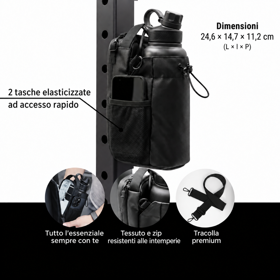 duecross - Borsa da palestra magnetica con portaborraccia